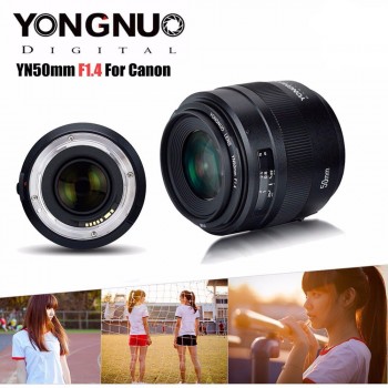 YONGNUO YN50mm 50mm F1.4 Standard Prime Lens Large Aperture Auto Focus Lens for Canon EOS 6D 70D 5D2 5D3 600D 60D DSLR Camera