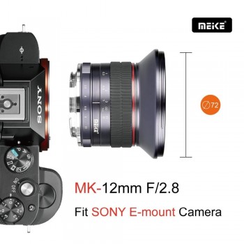MEKE 12mm f/2.8 Ultra Wide Angle Fixed Lens for Sony E mount A6300 A6000 A6500 A5000 NEX3/5/6 Camera with APS-C