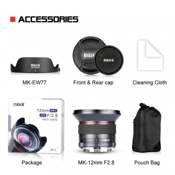 MEKE 12mm f/2.8 Ultra Wide Angle Fixed Lens for Sony E mount A6300 A6000 A6500 A5000 NEX3/5/6 Camera with APS-C