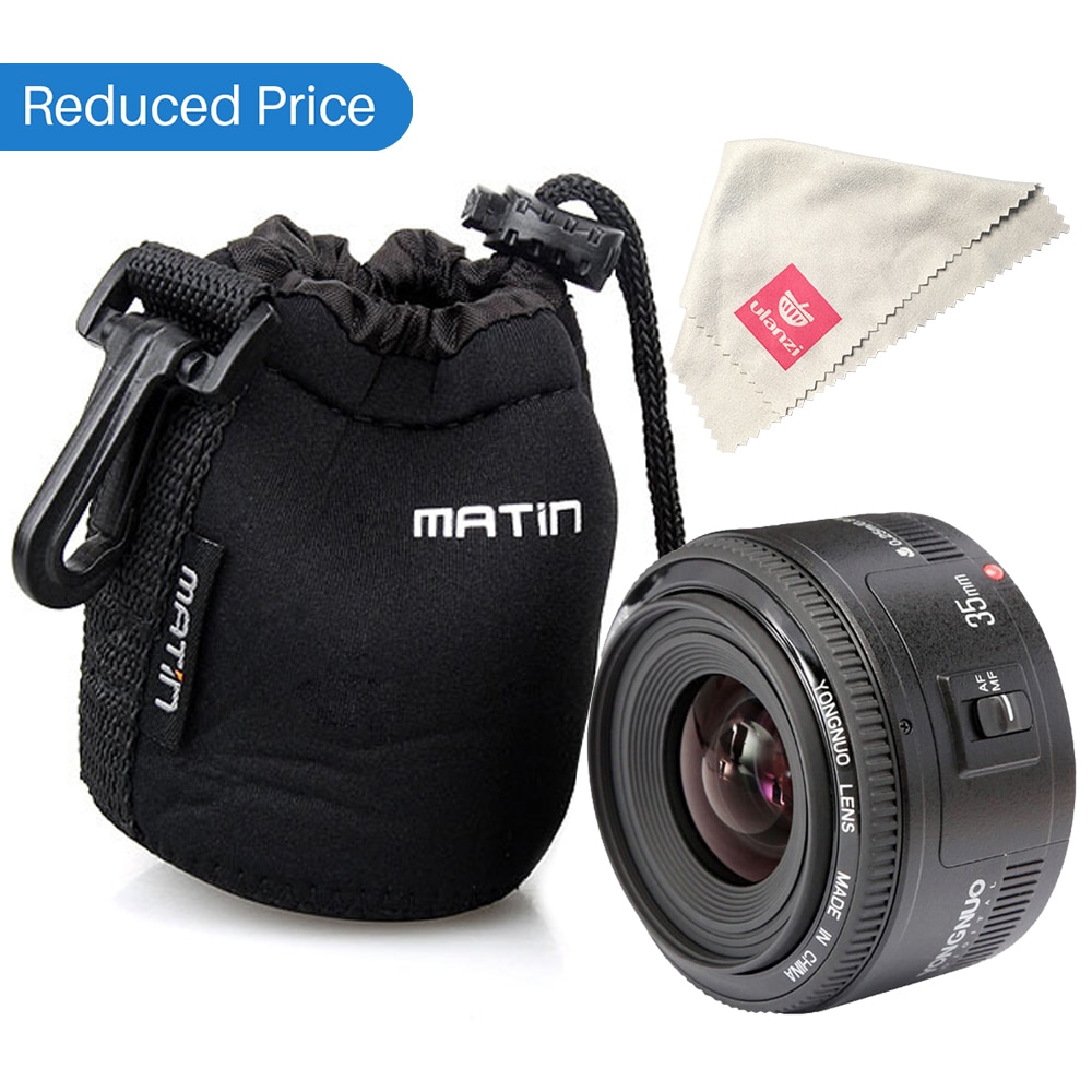 Ulanzi Yongnuo 35mm Lens YN35mm F2 lens For Canon Wide-angle Large Aperture Fixed Auto Focus Lens EF Mount EOS Camera w Lens Bag