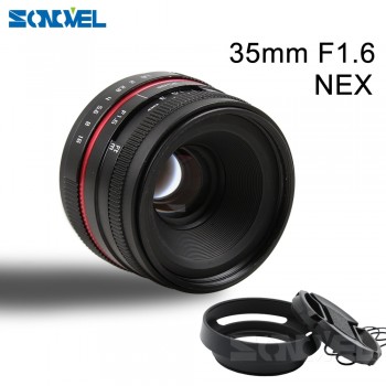 35mm F1.6 Manual Wide Angle Lens for Sony E Mount Nex-5T Nex-F3 Nex-6 Nex-7 Nex-5R A6300 A6100 A5100 A6000 A6500 A5000 A3100