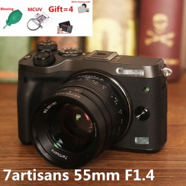 7artisans 55mm F1.4 Large Aperture Portrait Manual Focus Micro Camera Lens Fit for Canon EOSM sony E-Mount Fuji FX Amount lens