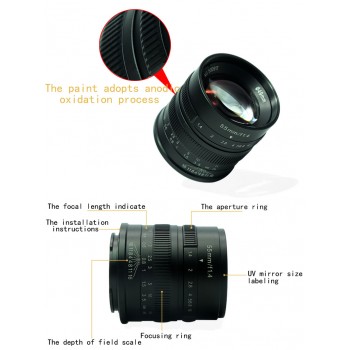 7artisans 55mm F1.4 Large Aperture Portrait Manual Focus Micro Camera Lens Fit for Canon EOSM sony E-Mount Fuji FX Amount lens
