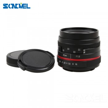 25mm 25 F1.8 Manual Wide Angle Lens+metal Lens Hood for Olympus Panasonic Micro 4/3 M4/3 EP5 GX7 GX8 OM-D E-M5 E-M1 E-M10 E-PL7