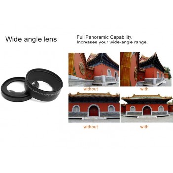 HD 52MM 0.45x Wide Angle Lens with Macro Lens for Canon Nikon Sony Pentax 52MM DSLR Camera