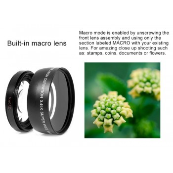 HD 52MM 0.45x Wide Angle Lens with Macro Lens for Canon Nikon Sony Pentax 52MM DSLR Camera