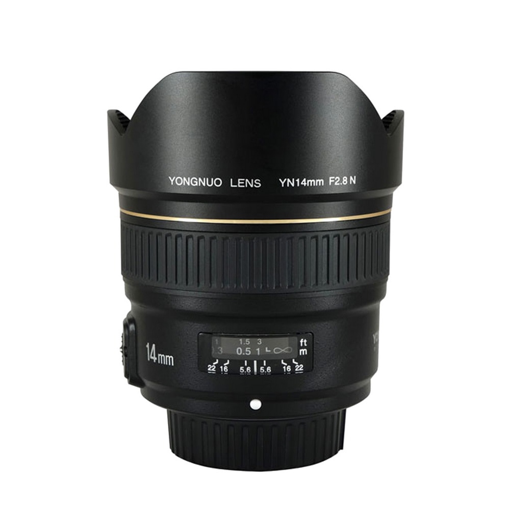YONGNUO 14mm F2.8 Ultra-wide Angle Prime Lens YN14mm Auto Focus AF MF Metal Mount Lens for Nikon d5300 d3400 d3100 d200 d810