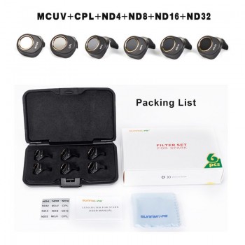 3/4/6pcs/set DJI Spark Multi-Layer Coating Film MCUV/CPL/ND4 ND8 ND16 ND32 Filter Lens HD Clear Waterproof Camera Lens Protector