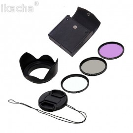 ikacha 49mm 58mm 67mm 55mm UV Filter 52mm FLD CPL Lens Set Lens Hood for Canon eos 600d Sony for Nikon d7100 5200 d5300 d3300