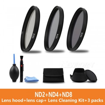 49 52 55 58 62 67 72 77 MM Macro Close-up Filter +1+2+4+10 Set+ UV CPL FLD +ND2 4 8 Camera Lens Filter+Hood for Canon Nikon Sony