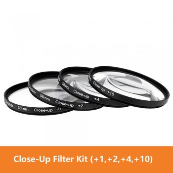 49 52 55 58 62 67 72 77 MM Macro Close-up Filter +1+2+4+10 Set+ UV CPL FLD +ND2 4 8 Camera Lens Filter+Hood for Canon Nikon Sony