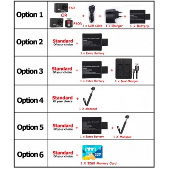 F60 F60R 4K Wifi Action Camera 16MP 170D Wide Angle Sport DV 30M Go Waterproof Pro Extreme Sports Video Bike Helmet Cam Mini DVR
