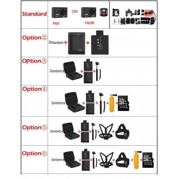 Action Camera F60 F60R Remote Control 4K 1080P/60fps WiFi 2.0 LCD 170D lens Helmet Waterproof 30M Extreme Sport Camera