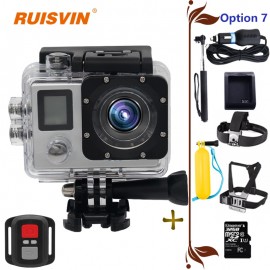 Action Camera RUISVIN B6R Ultra HD 4K 30fps 1080p remote Wifi Go Waterproof Pro Camera 2.0LCD Double Screen mini Sport Camera