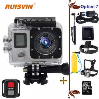Action Camera RUISVIN B6R Ultra HD 4K 30fps 1080p remote Wifi Go Waterproof Pro Camera 2.0LCD Double Screen mini Sport Camera