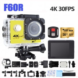 F60R 170 Degree Wide Angle Wifi Camera 16MP 1080P HD Sports Video Camera 4K Ultra HD Action Camera Waterproof DVR Car Camcorder