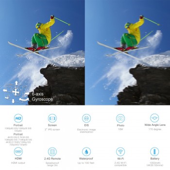 EKEN H7s H7 Black EIS 4K 30fps Touch Screen Action Camera Utral HD Video 16mp Picture WIFI 4K+ EIS Sports Camera
