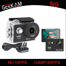 GEEKAM Waterproof WIFI N9 Sports Camera Travel Kit Action DV 1080P Full HD 2 inch Screen High Quality Cam Set for smartphone
