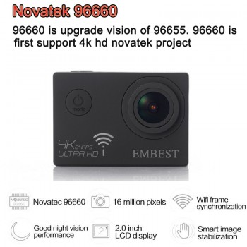 EMBEST EM61 / EM61R Ultra HD 4K 24fps Sports Action Camera Waterproof With WiFi Remote Control Built in Gyro Night Vision