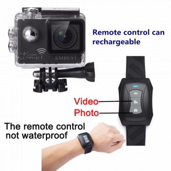 EMBEST EM61 / EM61R Ultra HD 4K 24fps Sports Action Camera Waterproof With WiFi Remote Control Built in Gyro Night Vision