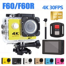 4K WIFI Sports Action Camera With Remote Control Ultra HD go Waterproof Underwater pro 30M Camcorder 16MP 170 Degree Wide Angle