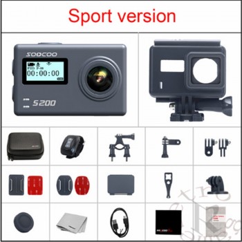 SOOCOO S200 Voice Control Wifi 4K Action Camera 2.45 Touch Screen with Gyro Remote, GPS Extension  include GPS MIC
