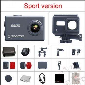 SOOCOO S200 Voice Control Wifi 4K Action Camera 2.45 Touch Screen with Gyro Remote, GPS Extension  include GPS MIC
