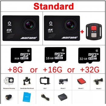 4K 30PFS 16MP WIFI Camera 4 K 1080P 60PFS 2 Inch Action Camera 30m GO cam Waterproof Cam kamera pro Underwater Camera