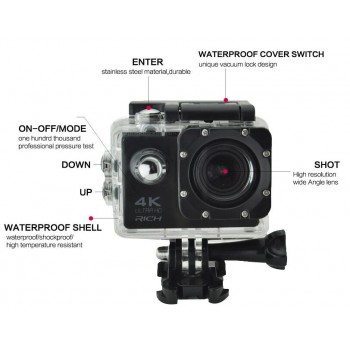 HD Action Camera wifi for go pro hero 4 Extreme Sports cam Video 1080P 30m Waterproof sports camrea Extra head strap+bag+Monopod