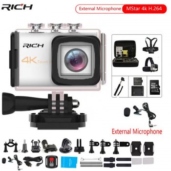 new Mstar N800-R HD 4k 2.4G Remote Wifi 170 degree wide angle Compatible external microphone waterproof 30M Sport Action camera