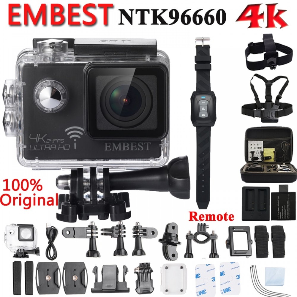 EMBEST Original Remote Action Camera EM61R / EM61 Ultra 4K Wifi  Video Camera 170 Degree Lens Cam go waterproof pro camera