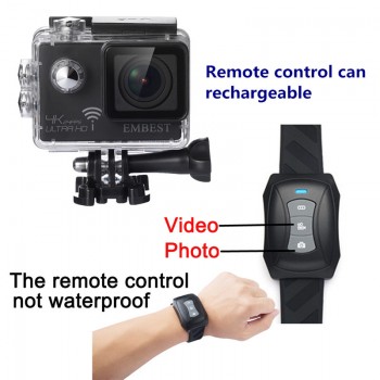 EMBEST Original Remote Action Camera EM61R / EM61 Ultra 4K Wifi  Video Camera 170 Degree Lens Cam go waterproof pro camera