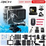 RICH Action Camera gopro hero4 style NT96660 4K 3840*2160P 24FPS Wifi 16MP remote control 170D Lens Waterproof Sports Camera