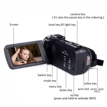 Camcorder Video Camera Full HD 1080p 24.0 MP Camcorders 16X Zoom Wedding Home Handheld DV Professional Night Digital Camera