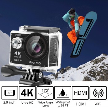 AKASO Version EK7000 4K Outdoor Action Camera WIFI Ultra HD Waterproof Sports DV Camcorder 12MP 170 Degree Wide Angle