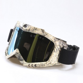 Ski-Sunglass Goggles with 1080P FHD Camera amp; Camouflage Frame amp; Black Double Anti-Fog Lens amp; Battery Built-in Without Nose Pad