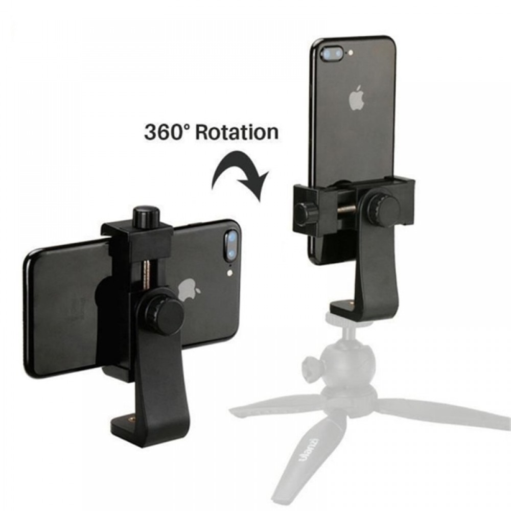 Ulanzi Universal Tripod Mount Adapter Cell Phone Clipper Holder Vertical 360 Rotation Tripod Stand for iPhone X 8 plus Samsung