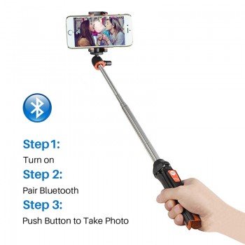 Ulanzi BENRO MK10 Selfie Stick Tripod Stand 4 in 1 Extendable Monopod Bluetooth Remote Phone Mount for iPhone X 8 Android Gopro