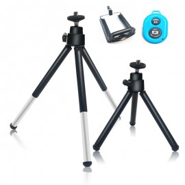 Flexible Mini Tripod for Phone Lightweight Aluminum Metal Tripods Stand Mount with Phone Clip Tripods for Xiaomi iPhone 5s/6/6s7