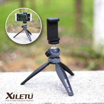 XILETU XS-20 Mini Desktop little Phone Stand Tabletop Tripod for Camera Mirrorless Camera Smart phone with Detachable Ball head