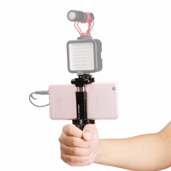Ulanzi ST-03 Aluminium Mobile Tripod Mount with Hot Shoe Mount for Boya Rode VideoMicro Microphone 1/4 Tripod Clamp for iPhone