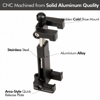 Ulanzi ST-03 Aluminium Mobile Tripod Mount with Hot Shoe Mount for Boya Rode VideoMicro Microphone 1/4 Tripod Clamp for iPhone