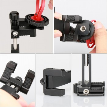 Ulanzi ST-03 Aluminium Mobile Tripod Mount with Hot Shoe Mount for Boya Rode VideoMicro Microphone 1/4 Tripod Clamp for iPhone