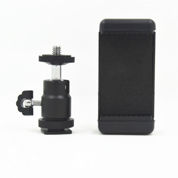 1/4 Flash Hot Shoe Adapter Cradle Ball Head Ball w/ Lock + Phone Clip Bracket Holder Mount for Nikon DSLR SLR Cell Phone