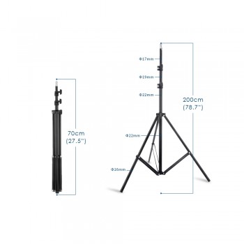 2M Light Lamp Stand Tripod with 1/4 Screw Head for Photo Studio Softbox Video Flash Umbrella Reflector Lighting