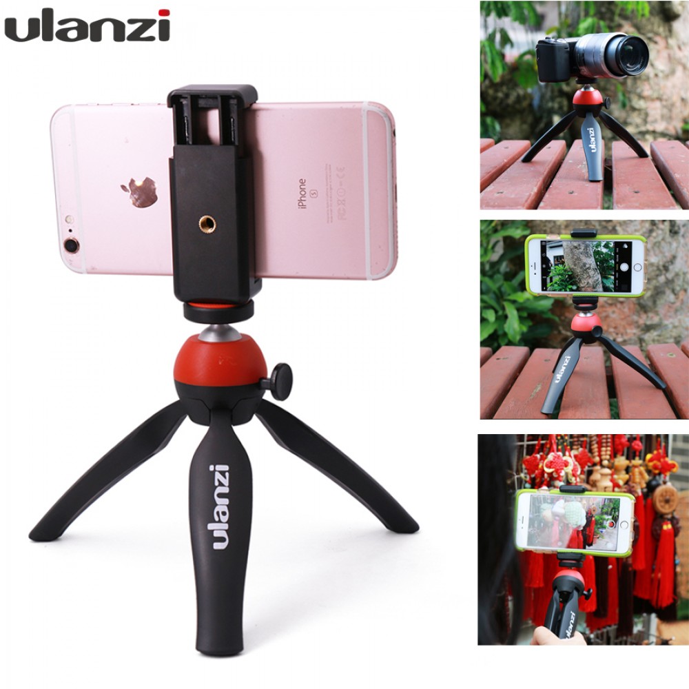 Ulanzi mini Tripod with Holder Mount / Selfie Portable Camera Tabletop Travel Tripod for iPhone 7 Plus Sony Samsung Mobile Phone