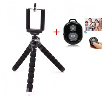 Flexible Sponge Octopus Phone Tripod Stand Mount Selfie Stick Bluetooth Remote Shutter Self-timer Tripod Bracket For Android IOS