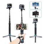 Tripod Pole Selfie Stick for GoPro Extendable Monopod Handheld Pole for Go Pro Hero 7/6/5/4 SJCAM EKEN H9 SONY Xiaomi Yi iPhone