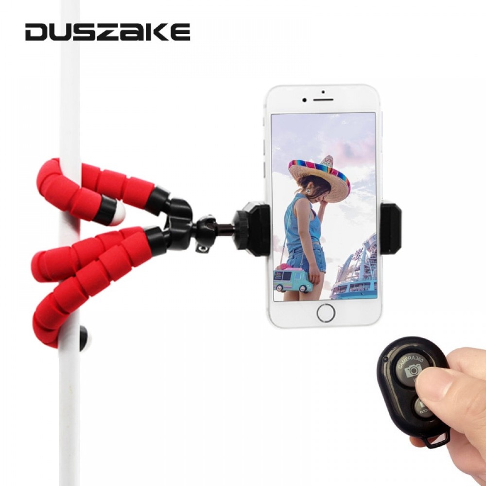 DUSZAKE P16 Flexible Gorillapod Tripod For Phone Bluetooth Mini Tripod for iPhone Phone Tripod with Holder Remote Contral
