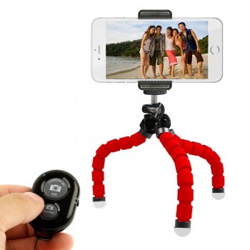 DUSZAKE P16 Flexible Gorillapod Tripod For Phone Bluetooth Mini Tripod for iPhone Phone Tripod with Holder Remote Contral